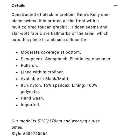 Anthro. Onia Kelly Toucan One Piece Swimsuit - Picture 6 of 7